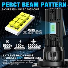 S&D H7 LED Canbus 车灯 H7 LED 汽车大灯灯泡 CSP 高低光束前照灯雾灯 6000K 即插即用 - A - 查看 2