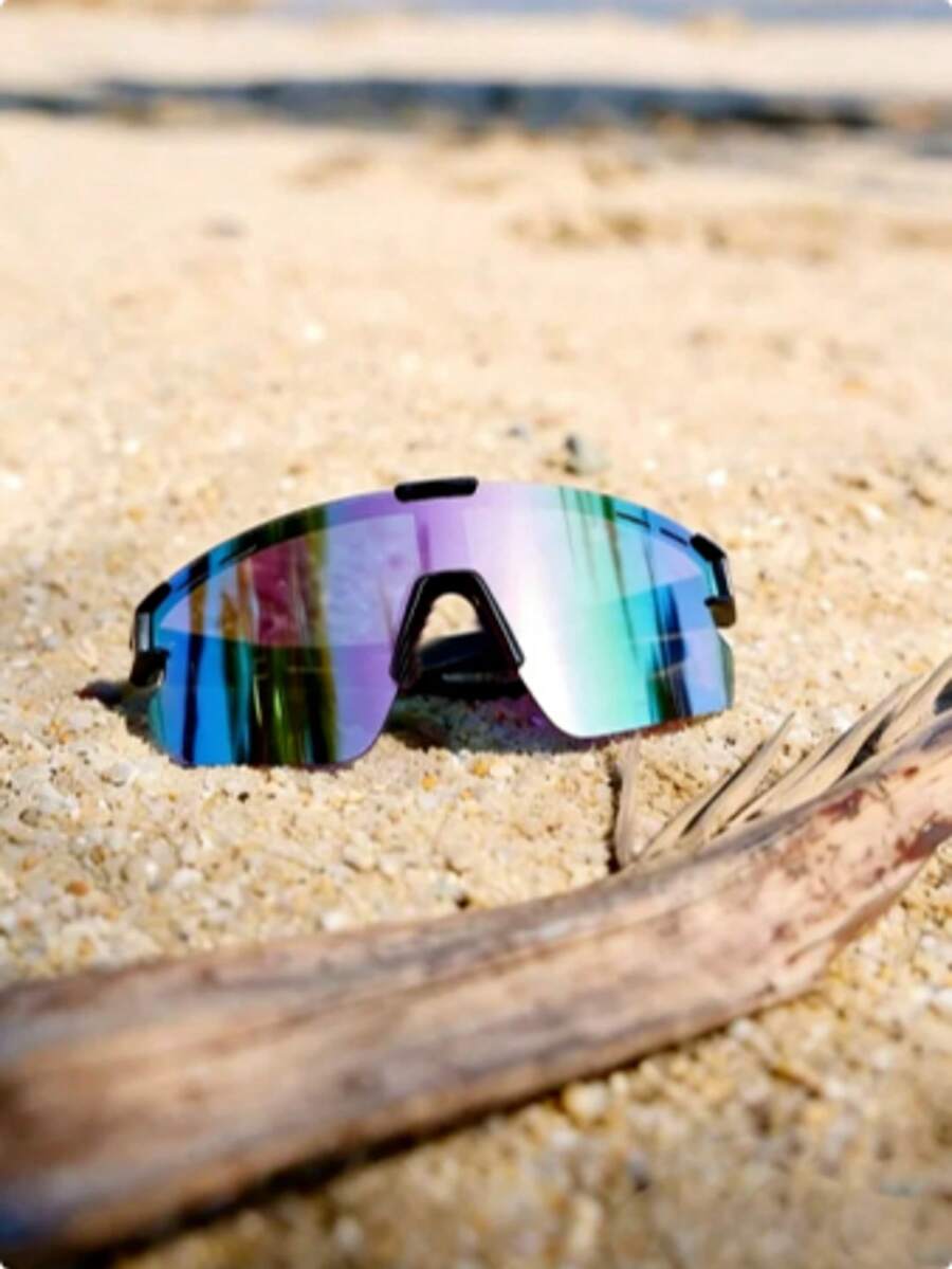 Lunettes de sport mode une-pièce couleur dégradée - dégradé de couleur - Voir 1