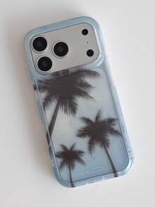 极简椰树渐变透明手机壳，兼容 17 Pro Max、17 Pro、16 Pro Max、15 Pro、14 Pro Max、16、17、15、14、13、12 Pro Max、11，简约柔软保护后盖 - 暈染藍椰樹 - 查看 5