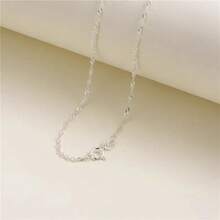 1 x S925 Sterlingsilber Kette, mit einem kühlen, zurückhaltenden Glanz und einem eleganten Schimmer (geeignet für Männer und Frauen) - Dieses minimalistische Stück ist perfekt zum Kombinieren und eine ausgezeichnete Wahl als Festtagsgeschenk - Weiss - Übersicht 26
