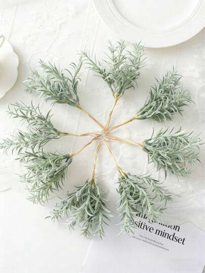 1 Bunch Artificial Flowers Eucalyptus Initials For DIY Wreath Candy Box Decor, Bridal Party Supplies Birthday Cake Toppers Room Home Decor New Year Christmas Ornament