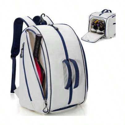 Multi-Functional Sports Backpack, Separate Shoe Compartment, Wet & Dry Storage, Large Capacity Travel & Gym Bag, Badminton/Tennis Racket Holder, Breathable Comfortable Shoulder Straps, Durable Lightweight Outdoor Fitness Training Backpack, Suitable For Men And Women