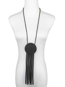 MARLIWOO 1 pieza Collar largo minimalista moderno, joyería bohemia clásica con borla para mujeres - Multicolor - Ver 2