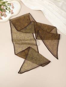 1Pc Retro Paisley Sheer Chiffon Headband, Lightweight Breathable Versatile Headscarf, French Gentle Style Styling Accessory - Brown - View 2