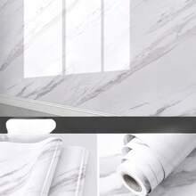 1 Rolls Room Decor Wallpaper Peel And Stick Self Adhesive Waterproof Membrane Marble Grain Wall Paper Kitchen Decor Wall Sticker Bathroom Decor Background Wall Countertop Decoration Wallpaper - Marble - View 5