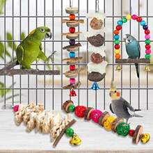 Bird Perch Bird Toys Parakeet ToysBird Cage Accessories Wooden Chew Toys Perch Stand For Parrot Conure Cockatiel Lovebird Parrotlet Budgie Finches And Other Small To Medium Sized Birds - Multicolor - View 2