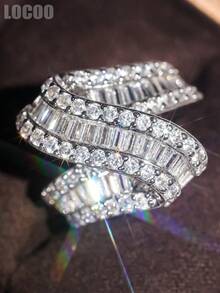 1 Stück Luxus-Kubikzirkonia-Ring für Frauen für Hochzeit, Verlobung, Jahrestag, Party-Schmuck, Valentinstag Geschenk - 1# - Übersicht 2
