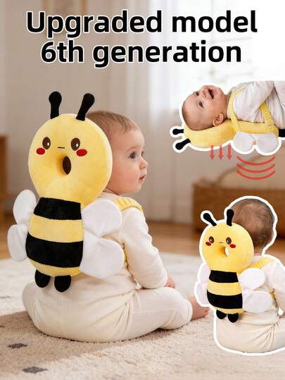 Infant Head Protection Pad Backpack, Suitable For Toddling And Crawling, Christmas Element Baby Walker Protection Pad, Adjustable Infant Head Protection Pad Backpack, Suitable For Crawling, Bee, Christmas