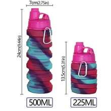 Outdoor Sports Silicone Foldable Water Bottle For Camouflage Creative Travel Reusable Leakproof Water Bottle With Carabiner - B-style Yellow - View 7