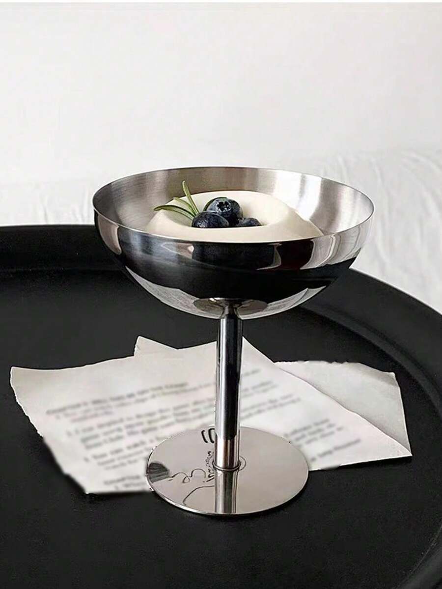 1/2个不锈钢冰淇淋杯、圣代杯、甜点碗、椰枣零食杯、水果沙拉碗、不锈钢甜点杯、冰淇淋杯、甜点碗、酸奶零食糖果杯、沙拉水果布丁碗，适用于派对/节日/家庭聚会