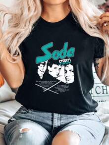 T-shirt femme Imprimé Remera Soda Stereo 1984 Merch Vintage années 80 Rétro T-shirt 100759 - Noir - Voir 6
