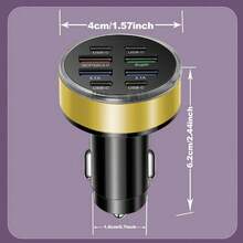 GUSEYEE USB + USB-C 车载快充充电器，8 端口车载充电器，支持 PD QC3.0 快充，USB-C 接口，车载手机充电器，USB 适配器，兼容 17/16/15/14，复活节春季礼物 - 均碼 - 查看 10