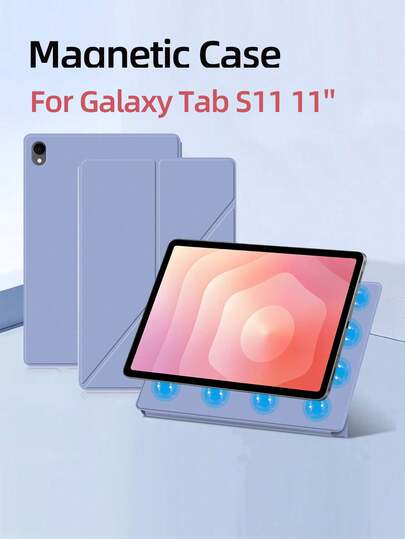 Bao da từ tính dạng sách cho máy tính bảng Galaxy Tab S11-11inch S11Ultra-14.6inch với giá đỡ gập chữ Y cho các model X730 X736B X930 X936 có chức năng tự động ngủ/thức.