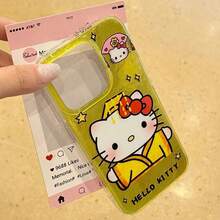 SANRIO 1个全新闪亮个性皇帝3D蝴蝶结设计软手机壳，兼容 17 Pro Max/16 Pro Max/15 Pro Max/15 Plus/14 Pro Max/13 Pro Max/12 Pro Max/11，创意卡通少女风 - 彩色 - 查看 1