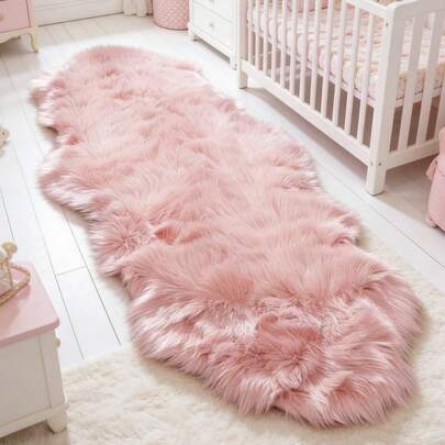 1 件装加厚绒毛波浪纹地毯，蓬松柔软，秋冬季保暖，卧室、客厅装饰地毯，家居装饰，可水洗，母亲节礼物