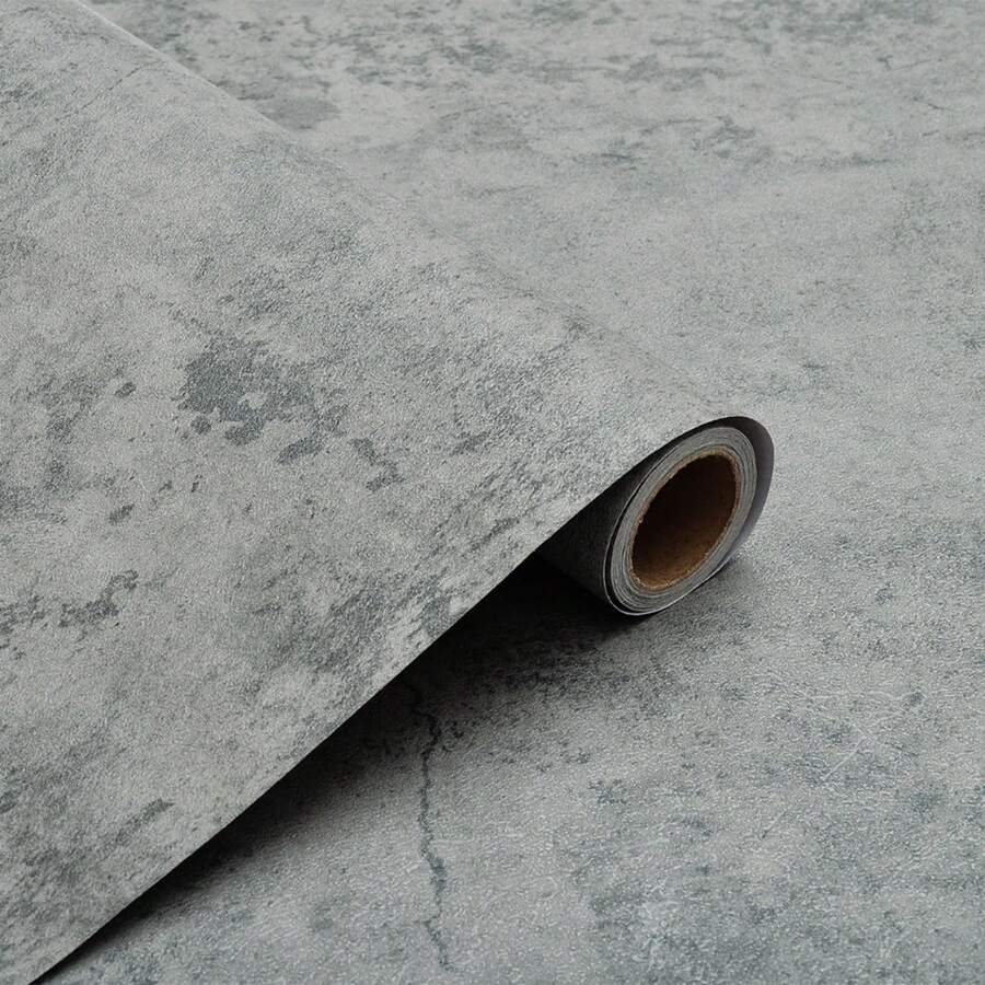 60cm x 3 Meter Industrieller Zementgrauer Vinylfolie - selbstklebende Kunststoffrolle für Möbel, Küche und Schränke - Kontaktpapier Abzieh- und Klebetapete