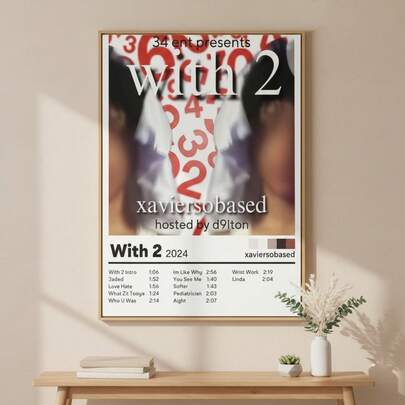 1 件缎面音乐专辑海报，现代复古风格墙饰，适合女性，可用于情人节、斋月、春季嘉年华等节日，卧室帆布画，全年家居装饰礼品，客厅装饰