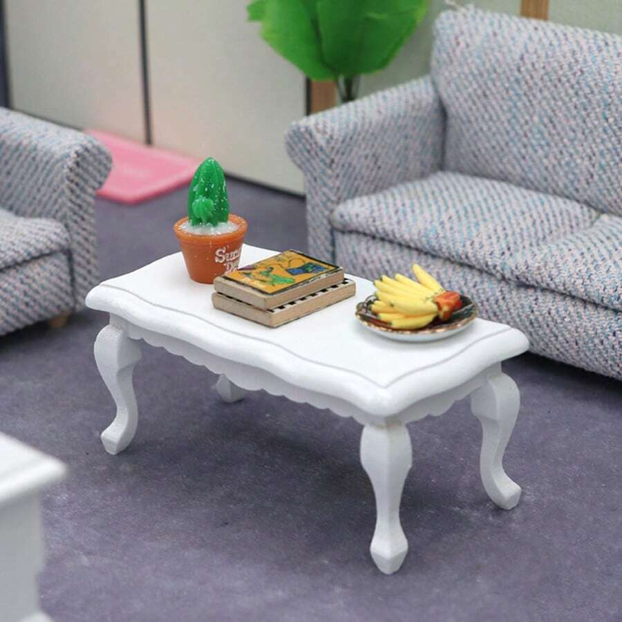 1:12 Dollhouse Miniature Coffee Table, Micro Scene Model Coffee Table Prop, Multi-Color Wavy Curved Coffee Table, Photography Scene Prop Miniature Furniture Wavy Coffee Table, Suitable For Displaying Food Toys Mini Coffee Table - Multicolor - View 1