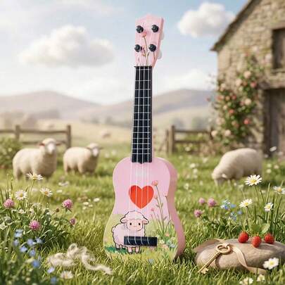 Kids Cartoon Ukulele Toy, Mini Guitar For Early Education, Beginner Ukulele For Girls, Interactive Music Toy For Parent-Child