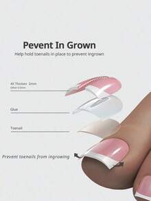 150pcs Short Square Brown/Pink Press-On Gel Nail Tips, 15 Size Options, Short French Matte Nails, Suitable Women And Girls Toe Nail Decoration Nail Supplies - 粉紅色 3 - 查看 5