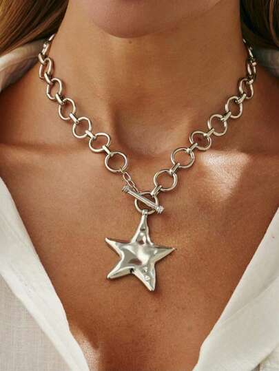 Collar con colgante de estrella geométrica estilo bohemio, joyería bohemia, regalo de joyería elegante y lujosa para mujeres, adecuado para uso diario y reuniones