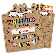10/30 Stücke Kraftpapier Deutsche Party Einladungskarten, DIY Gekritzel Geburtstags Grußkarten und Cupcake Event Stationery, Geburtstagskarten mit Umschlägen, Alles Gute zum Geburtstag Karte, Geburtstagskarten, Geburtstagskarten, DIY Grußkarten, Cupcake Party - A - Übersicht 2