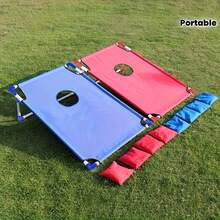 Portable Outdoor Sports Toy Set With 2 Game Boards + 6 Beanbags. Beanbag Throwing Board Set, Fun Competitive Target Board, Yard Game Beanbag Rack (With Beanbags). Perfect For Yard Throwing Games And Party Games, The Perfect Beach Game Set, The Ultimate Family Interactive Game Set, Halloween Gift, Christmas Gift, Easter Gift. - Blue - View 2