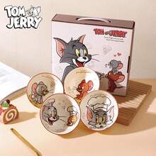 TOM AND JERRY. Bộ bát sọc chính hãng, bát súp dễ thương, bát cơm, đồ dùng gia đình, quà tặng. - Nhiều màu - Xem 1