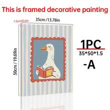 1pc Silly Goose Reading Book Nursery Canvas Wall Art,Baby Room Decoration, Poster Blue Cute Funny Animal Boho Wall Art Print Minimalist Kids Posters For Room, Nursery Decor, Room Decor Painting For Playroom,Living Room,Bedroom,Modern Home Decoration, Home Decor,Room Decor Aesthetic, Wall Decor, Bedroom Decor,Optional Frame. - Multicolor - View 16