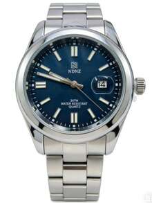 Esfera negra clásica + Escala luminosa, Reloj de pulsera de cuarzo NDNZ, Cronometraje preciso para negocios y uso al aire libre de doble propósito - Azul Marino - Ver 1