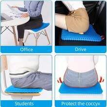 Gel Cushion Summer Breathable Honeycomb Design Pressure Relief Back Tailbone Pain - Home Office Wheelchair Chair - 方形厚 550 - 查看 5