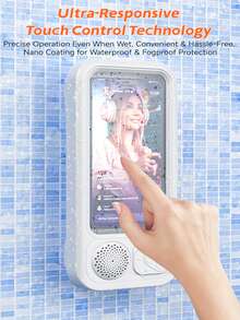 1个无线蓝牙防水浴室手机壳，带可伸缩可调节支架，蓝牙音箱，可用于淋浴和观看视频 - 查看 8