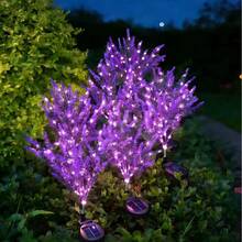 Đèn hoa oải hương ánh sáng tím oải hương chạy bằng năng lượng mặt trời, đèn LED cắm đất tạo không gian sân vườn ngoài trời. - Màu tím - Xem 2