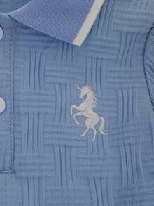 男婴两件套 Polo 衫短裤套装，长袖 T 恤和短裤组合，夏季 - 彩色 - 查看 4