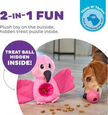 Outward Hound By Nina Ottosson Hide-Ablez Plush Dog Puzzle With Treat Ball, Flamingo, Pink - ColorA - 查看 1