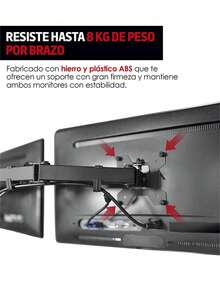Redlemon Dual Monitor Stand For 13" To 32" Monitors With Adjustable Desktop Base And 360° Rotation - 查看 4