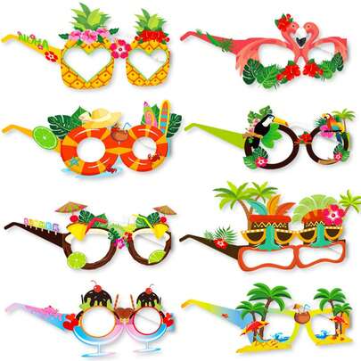 Bộ 8 ly thủy tinh chủ đề Hawaii, ly giấy in hình chim hồng hạc, cây cọ, quả dứa, thích hợp cho tiệc bãi biển, tiệc sinh nhật, đám cưới, tiệc độc thân, chụp ảnh tốt nghiệp, tiệc chiêu đãi và các dịp khác. Cũng có thể dùng làm quà tặng, đồ trang trí và cho các lễ hội âm nhạc.