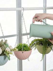 1 chậu hoa treo, chậu trồng cây cảnh, bình hoa, giỏ treo bonsai, thích hợp trang trí ban công và sân hiên trong nhà/ngoài trời. - nhiều màu - Xem 5
