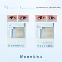 Mooekiss隐形双眼皮贴，防水防汗自粘式眼部提拉贴，自然橄榄形/斜橄榄形，适用于单眼皮/内双/眼袋，持久隐形眼皮贴，两种尺寸可选 - 杏色 - 查看 11