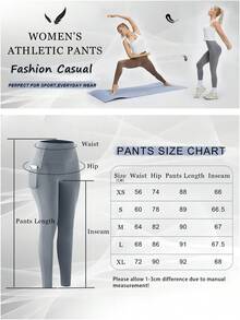 OKP 5PCS Women's High Waist Leggings With Pockets, Solid Color Leggings Are Simple And Stylish, Perfect For Casual And Sportswear - 5 Pieces With Pockets - View 4