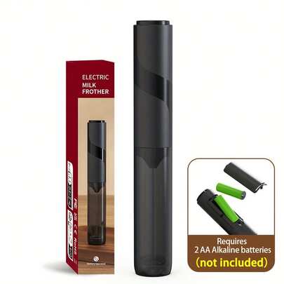 电动奶泡器带收纳盒 - 手持式电动奶泡器 - 电池供电（不含电池） - 耐用且易于收纳 - 适用于卡布奇诺、拿铁、热咖啡，圣诞礼物