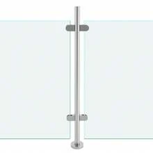 SENDERPICK 110cm Railing Post Stair Railing Glass Clamps Corner Stainless Steel Balustrade Middle Post - Silver - View 7