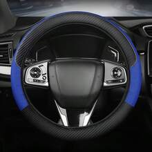 A Steering Wheel Cover Made Of Mesh And Carbon Fiber Faux Leather, Suitable For Most Car Models, Without An Inner Ring, And Usable In All Seasons - Multicolor - View 9