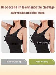 1 Pair Reusable Women's Silicone Invisible Lift-Up Breast Pads - Coffee Brown - View 5