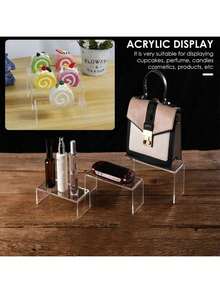 5pcs Transparent Acrylic U-Shaped Display Stand - Reusable Cupcake Stand Suitable For Desserts, Jewelry, Buffet And Party Supplies. Sturdy, Adjustable And Easy To Assemble - Clear - View 2