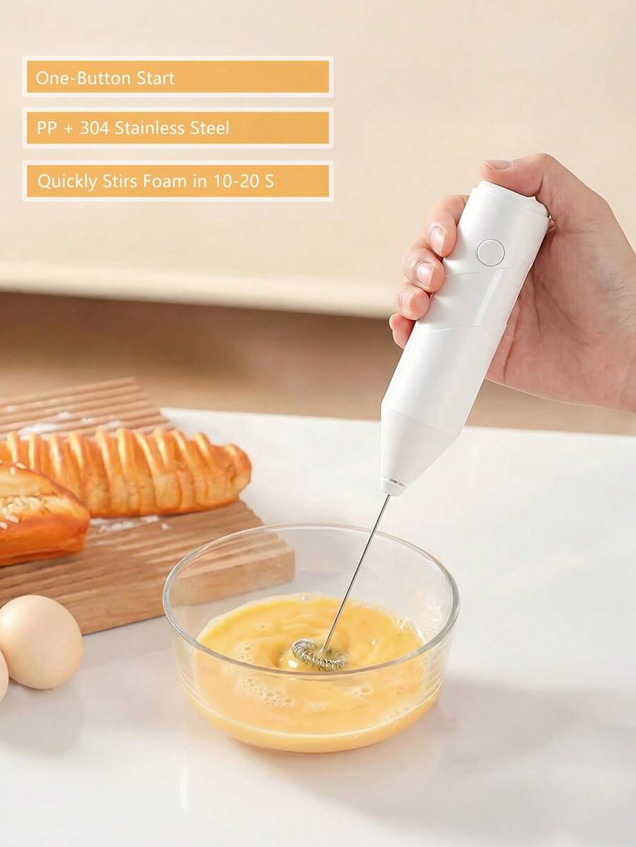 Máy đánh trứng cầm tay điện đa năng, dùng để tạo bọt sữa, sử dụng 2 pin AA, đầu khuấy bằng thép không gỉ 304 có thể tháo rời, máy trộn đồ uống đa năng dùng cho trứng, sữa, cà phê, matcha và cappuccino. Có hai màu đen và trắng.