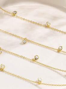 2pcs/Set Bohemian Style Colorful Inlaid Body Chain, Alloy Waist Chain Suitable For Casual, Party, Vacation, Photography, Gift, Daily Wear - Multicolor - View 3