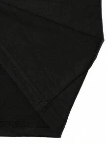 Talla Grande - Talla Grande - Camiseta Estampada para Mujer - Fitness Casual, Diseño Vibrante, Cuello Redondo, Manga Corta - Adecuada para Uso Diario Casual, Exterior, Primavera Verano - Negro - Ver 5