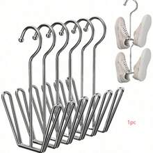 6 piezas Estantería para zapatos de acero inoxidable, Estantería para zapatos para el hogar, Estantería para zapatos de acero inoxidable - 2/4 piezas, Estantería para zapatos de acero inoxidable con ganchos colgantes, Estantería para zapatos - Multicolor - Ver 12