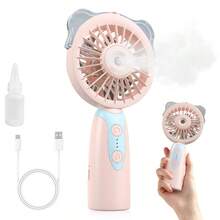 1pc Multi-Functional Spray Handheld Fan, 1200mAh, USB Charging, 3-Speed Adjustable, Spring/Summer Small Fan, Suitable For Cycling, Running, Traveling, Cooking In The Kitchen, Gardening, Office Work. - Spray Version - View 2